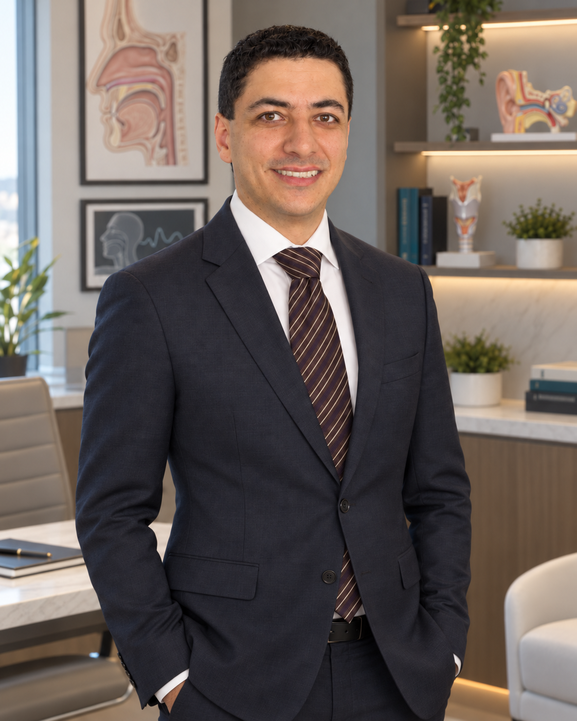 Dr. Danilo A. Sguillar em consultório médico