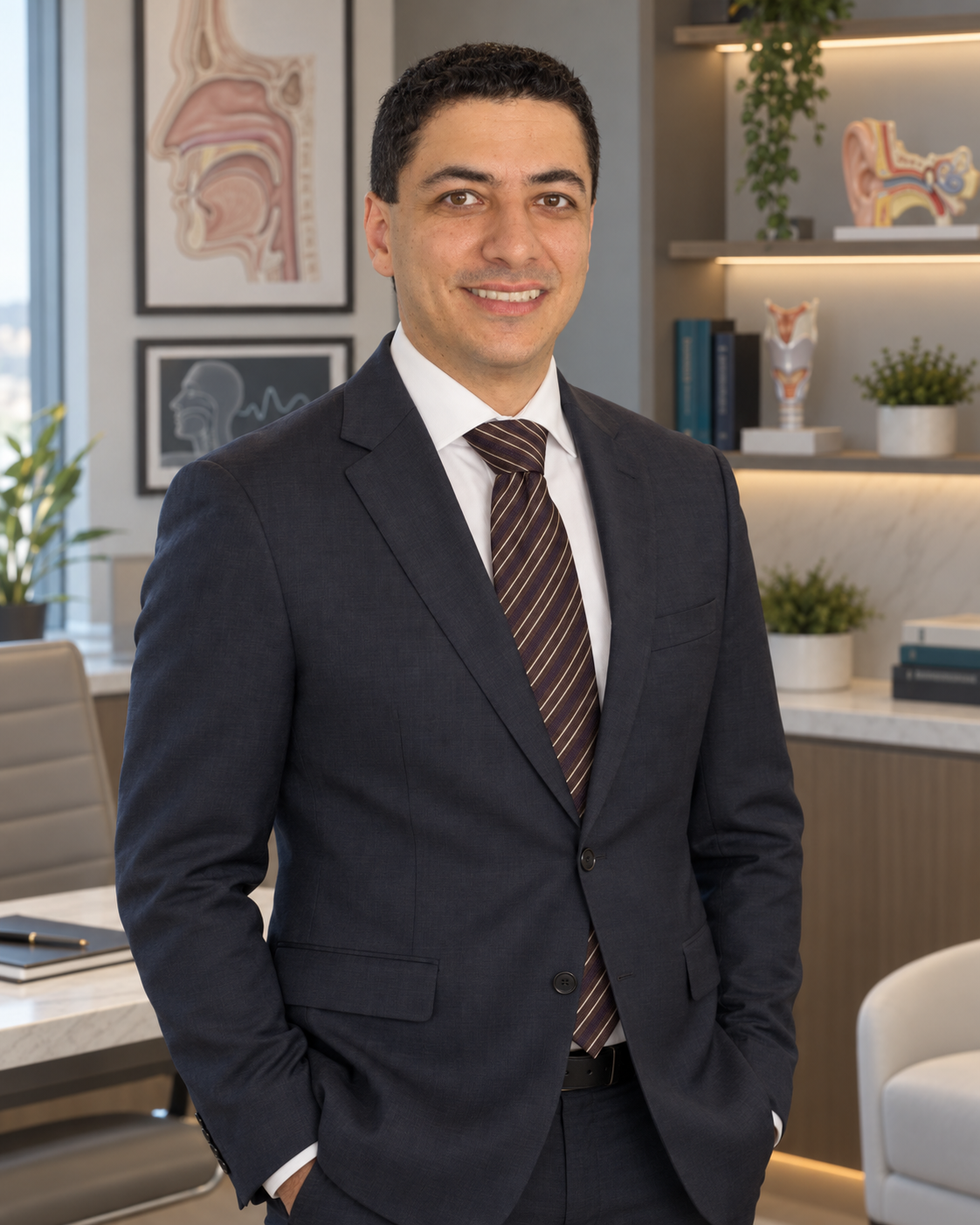 Dr. Danilo A. Sguillar em consultório médico